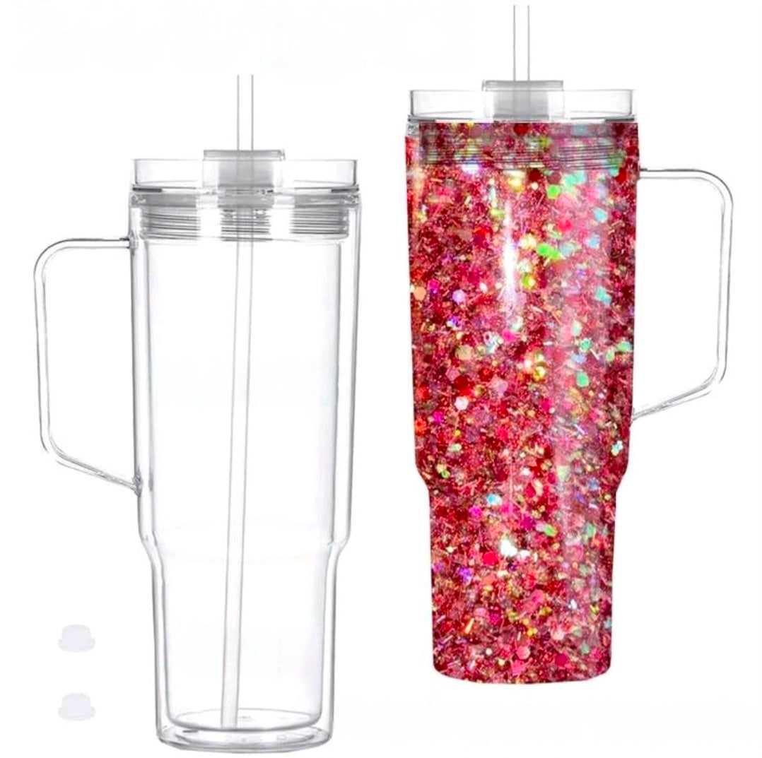 40oz Snowglobe cup with handle